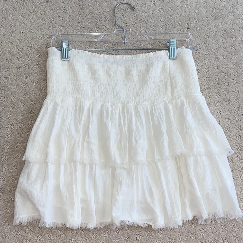 White mini skirt
